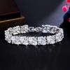 Exquisite Zircon Jewelry Micro-Inlaid Sapphire Flash Diamond Plated White Women'S Bracelet Direct Sales
