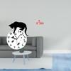 Бесшумные настенные часы для кошек с тихим ходом и фигуркой спящего оленя из смолы для гостиной, столовой