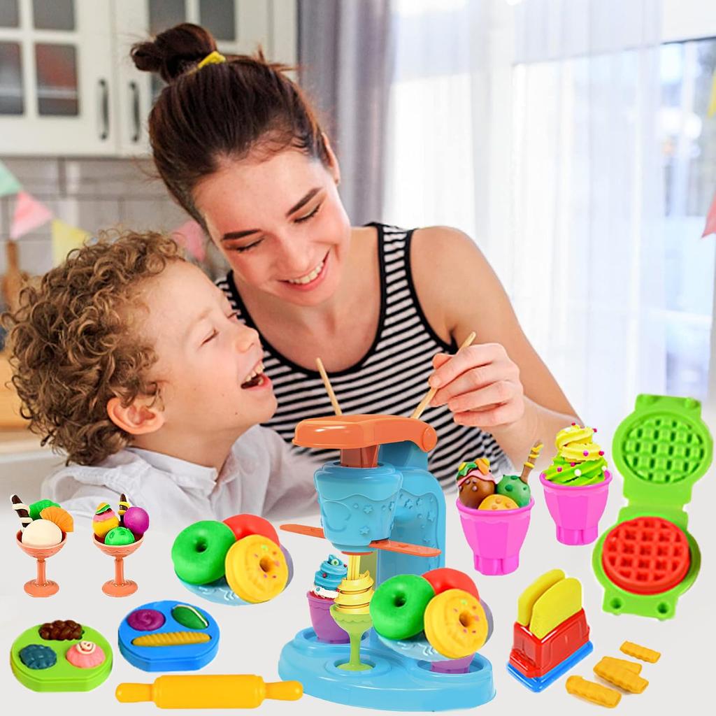 Heculos Clay 18 Пшеничный 51 Штука Глина Глина Мороженое Притворяться Притворная Игра Сделай Сам Игрушка Чехол для хранения в комплекте Игрушки, Глина, Набор, Играть, Еда, Формы, Инструменты,