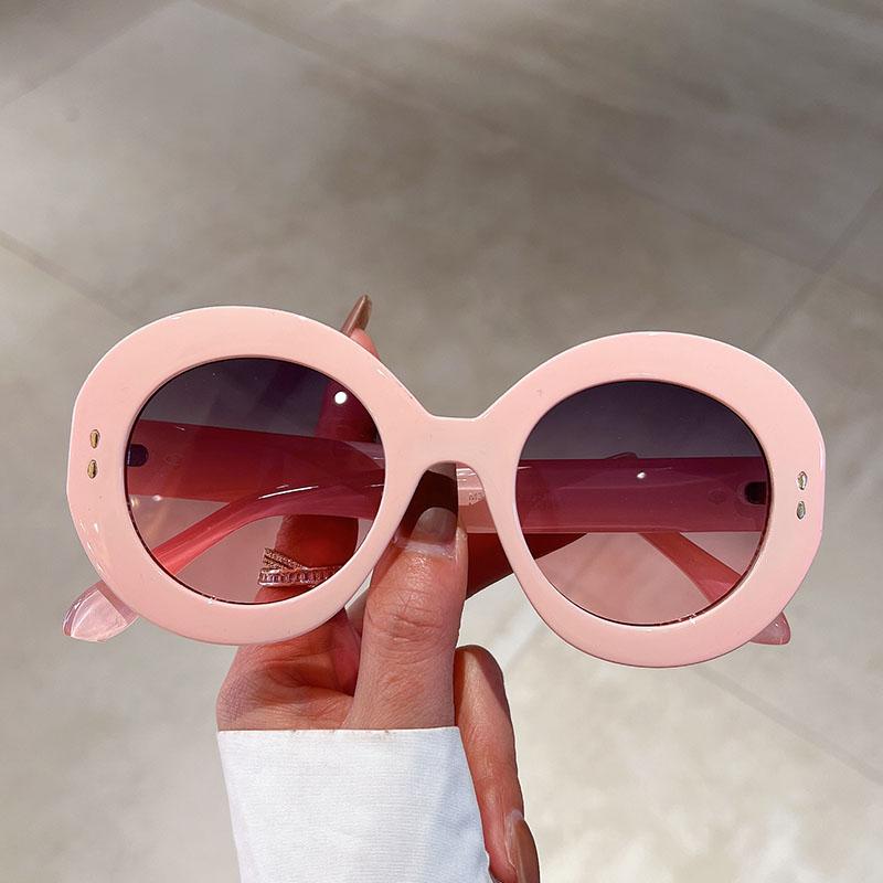 Women Oversize Round Sunglasses Fashion Vintage Candy Color Gradient Shades Eyewear Trendy Brand Design Uv400 Sun Glasses