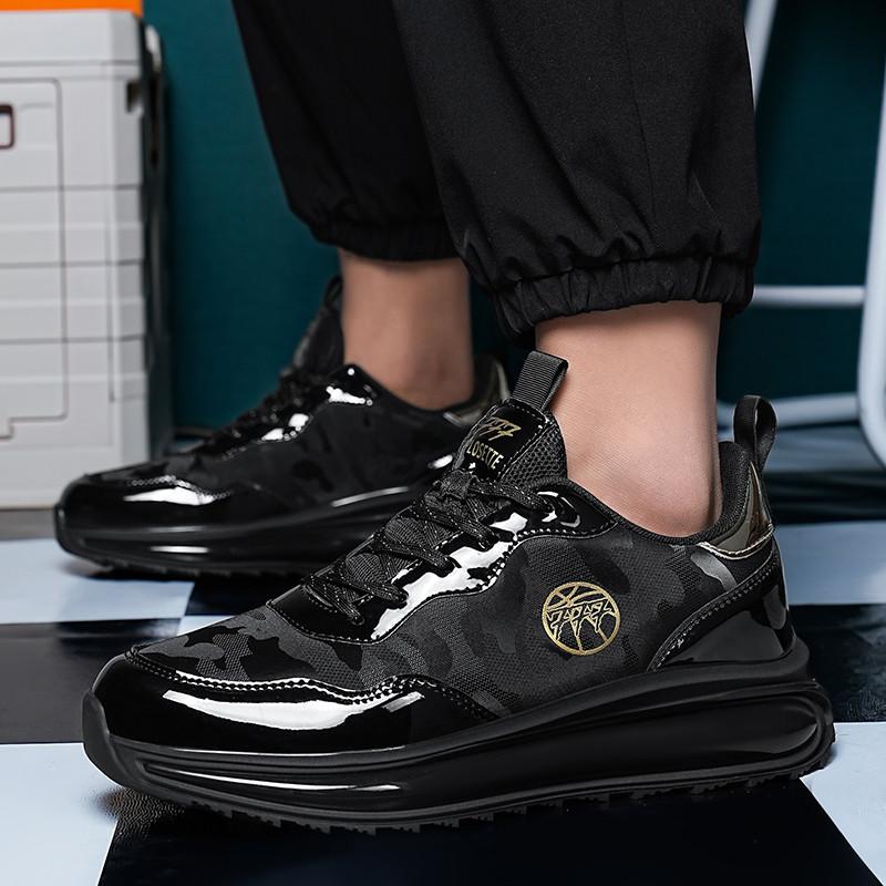 Мужские кроссовки для бега с воздушной подушкой, дышащие, черные, спортивные, женские, для спортивных тренировок, мужские, на платформе, кожаные, повседневные
