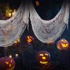 Хэллоуин Марля Ужас Дома с привидениями Черный Красный Белый Марлевый декор Наружный Страшный Призрак Жуткая Ткань Декорация Сцены для Вечеринки Готические Реквизиты