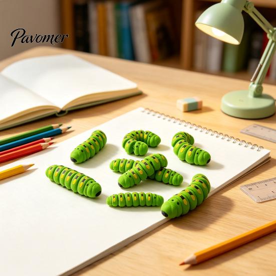 3D Printed Caterpillar Toy 1/5/10Pcs Figurine, Movable Joints Fidget Articulated Toy, Realistic Insect Figure for Stress Relief Educational