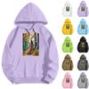 Women's Fashionable Casual Halloween Witch Print Hooded Sweatshirt With Pockets Long Sleeved Sweatshirt