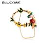 Newest Gold Color Wreath Shape Brooches Copper Corsage for Women Suit Collar Clip Pins Wedding Jewelry