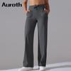 Auroth однотонные женские широкие брюки с высокой талией, эластичные расклешенные брюки, спортивные брюки на шнурке