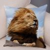 Africa Lion Pillow Case Decor Wild Animal Pattern Print Pillowcase Super Soft Plush Cushion Cover for Car Sofa Home 45x45cm