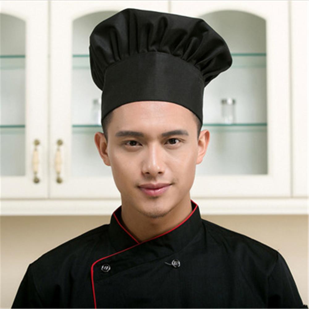 Men Women Cooking Elastic Working Cap Chef Hat Adjustable Uniform Hat