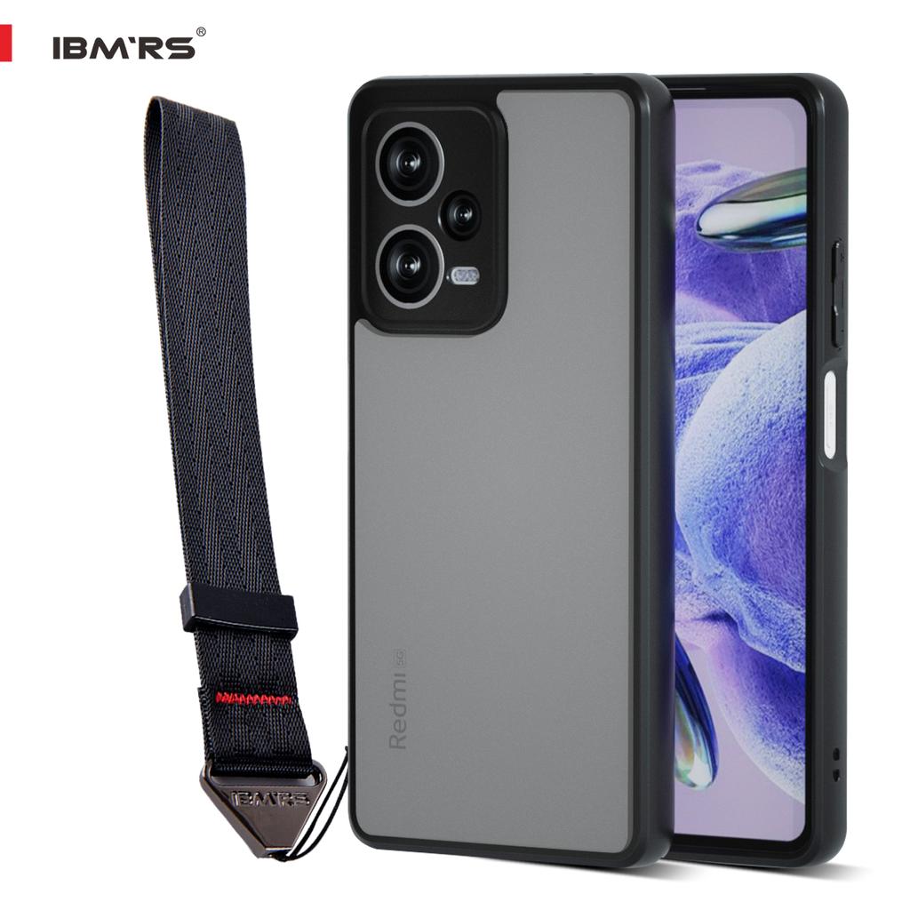 (Comes with Wrist Strap)ibmrs for Xiaomi Redmi Note 12 Pro+  Anti-Fingerprint Camo Case ,matte Clear Transparent Phone Protective Case