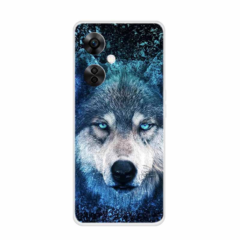 For OnePlus Nord CE 3 Lite 5G Cases Wolf Clear Soft TPU Silicone Phone Cover For One Plus Nord CE 3 5G Case Transparent Etui