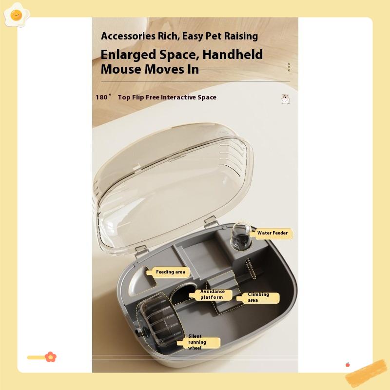 Легко моющийся домик для хомяка Закрытая прозрачная клетка Большая переносная вилла Полный набор аксессуаров для питомца для карликового хомяка