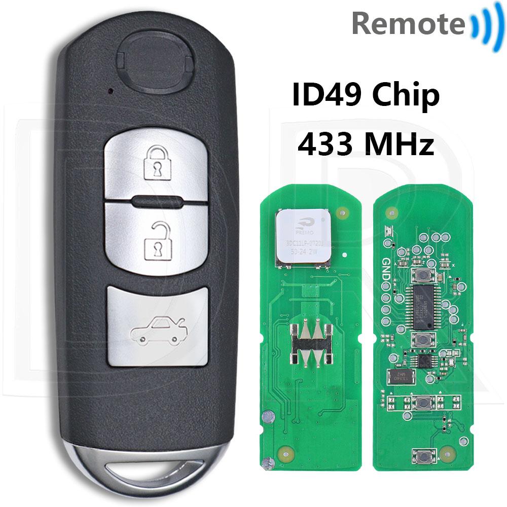 Great 433MHz SKE13E-01/02 Universal ID49 Chip Smart Car Remote Control Key For Mazda 3 6 CX-5 MX-5 CX-3 CX-4 CX-5 Axela Atenza