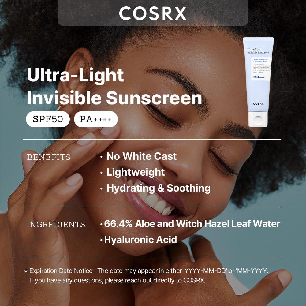 COSRX Ультралегкий УФ-крем Прозрачный УФ-солнцезащитный крем УФ-эссенция УФ-сыворотка Сыворотка-солнцезащитное средство УФ-защита