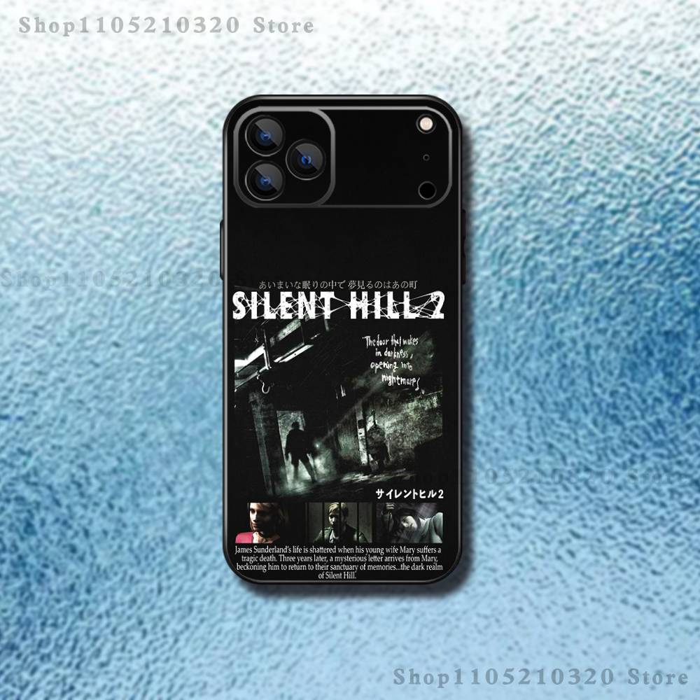 Чехол для телефона с игрой Silent Hill 2 для iPhone 17,16,15,14,13,12,11,Pro,Max,Plus,E,SE4,Air,Mini Черный Мягкий Funda
