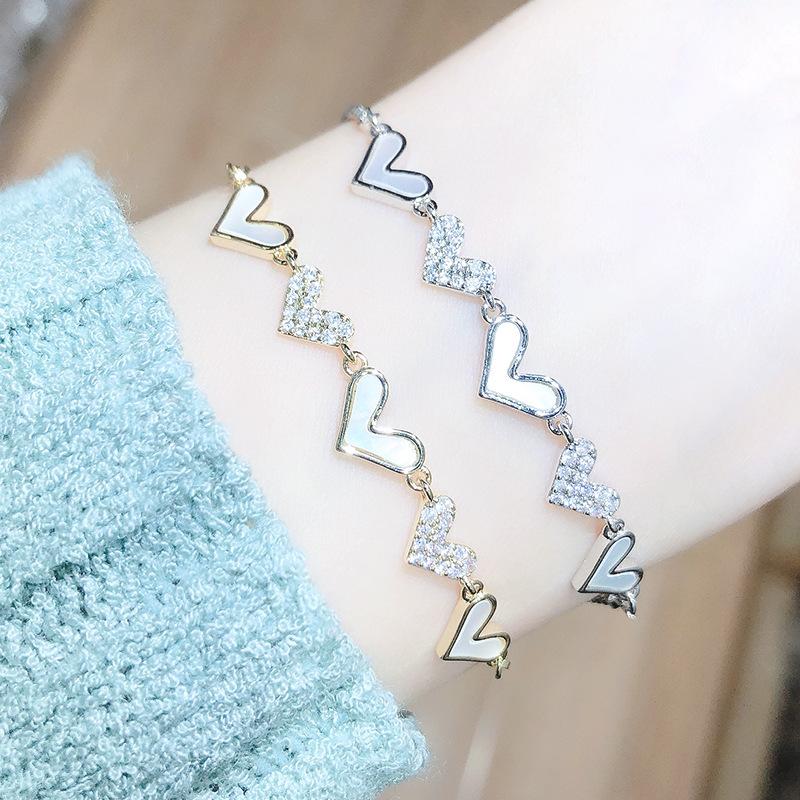 Регулируемый выдвижной браслет, летние аксессуары, браслет на День святого Валентина в форме сердца, персиковое сердце, стильный женский браслет-цепочка, идеальный подарок на 2024 год