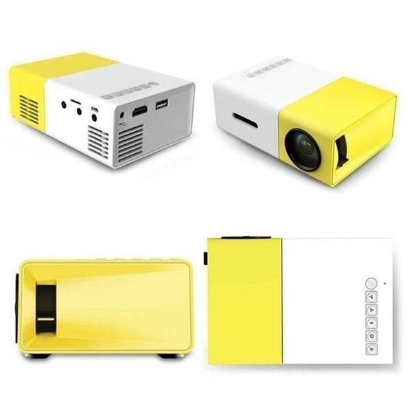 HD 1080P Mini Video Projector LED Home Theater Projector Supports Smart Phones, Laptops and AV, USB, SD Card, HDMI Interfaces, for Home Entertainment