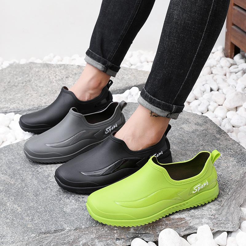 Low-top Rain Shoes, Water Shoes for Men and Adults, Warm and Waterproof Shoes, Shallow-mouth Overshoes, Non-slip Short Work Rubber Shoes
