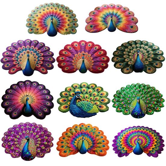 3D Peacock Pattern Plush Rug Non-Slip Backing Easy To Clean Various