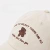Cute Dancing Bear Embroidered Baseball Cap for Women with Four Seasons Faces Small Korean Style Trendy Wide Essence Baseball Cap