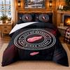 Printed 3Pcs Bedding Set Detroit Red Wings Pattern Bed Sheet Pillowcase For Bedroom Decor