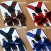 Kids Boys Girls Solid Color Clip-On Suspenders Elastic Adjustable Braces With Cute Bow Tie