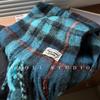 Wool Warm Plaid Tassel Scarf Women's Autumn and Winter Coldproof Scarf Korean