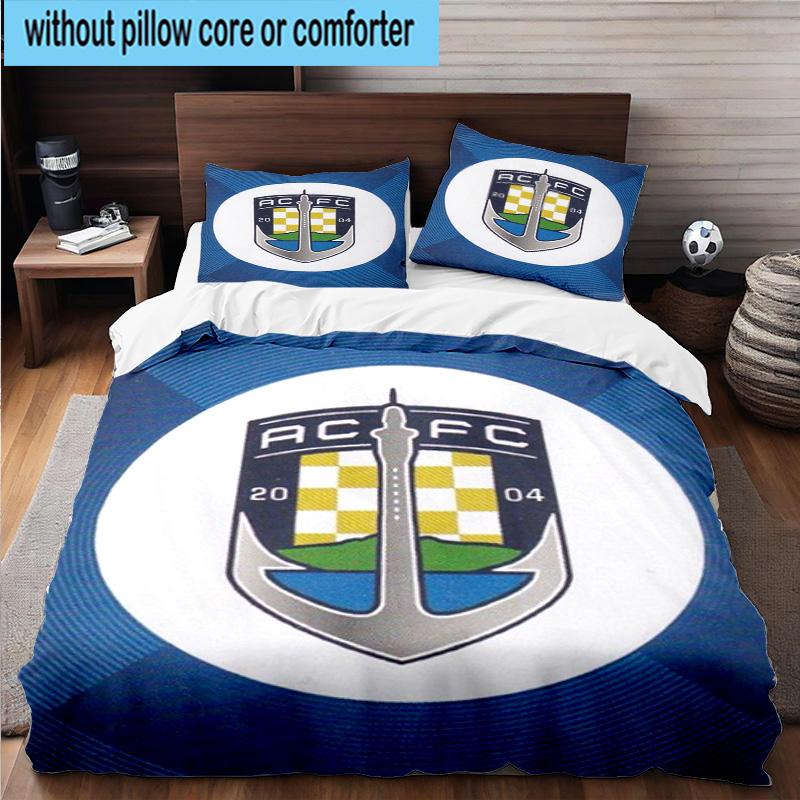 3pcs Auck-land Football Club Printed Bedding Set Duvet Cover Closure Includes 1 Duvet Cover & 2 Pillowcases Bedding Sets Home Decor Gifts