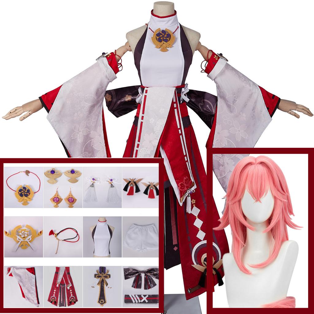 Anime Yae Miko Guuji Yae Cosplay Costume Halloween Women Games Uniform Dress Outfits Costumes