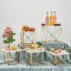 1Pcs Creative Pull Wire Golden Dessert Table Snack Rack Cake Stand Plates for Food Cake Display Stand with Cake and Dim Sum Rack