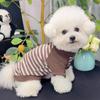 Уютный полосатый базовый слой для маленьких и средних собак - Двухлапый осенне-зимний теплый комбинезон для тедди и бишона.