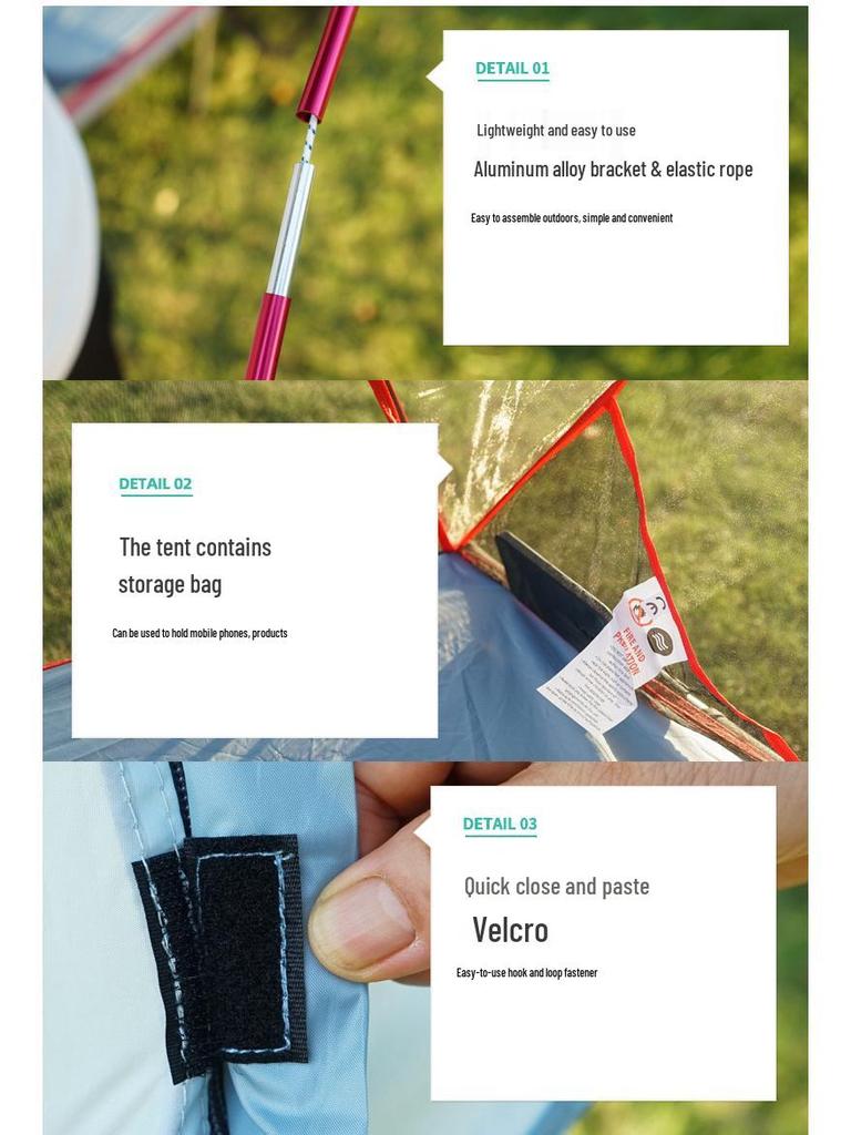 Single Person Off-Ground Camping Tent Bed with Mosquito Net, Windproof & UV Resistant