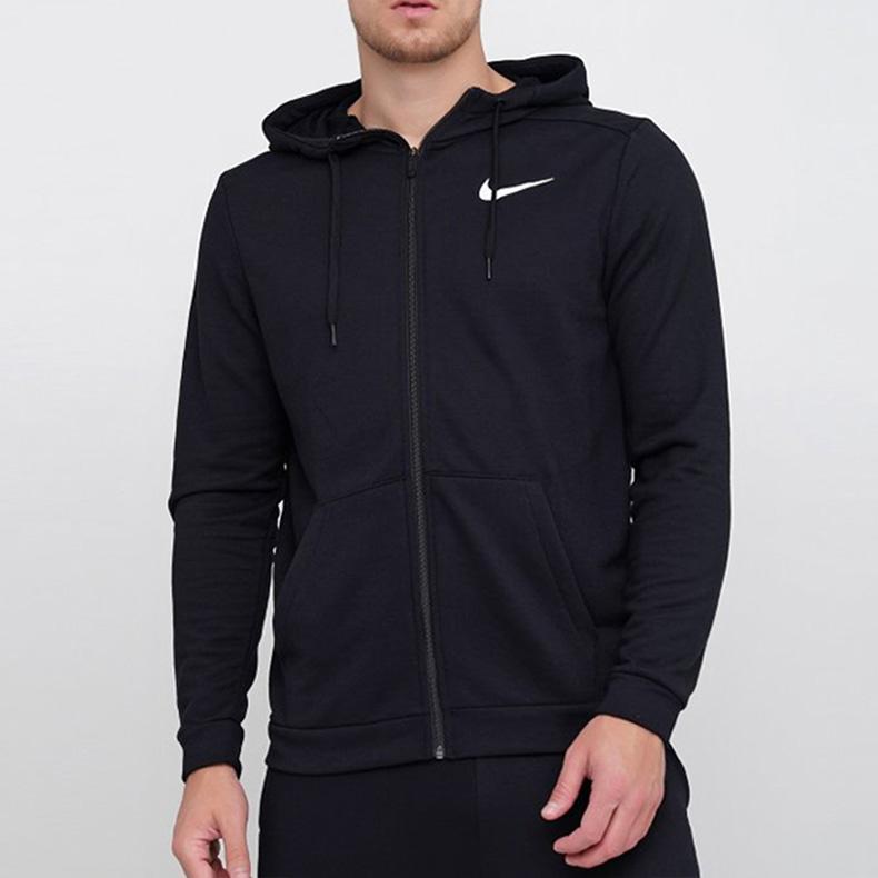 Nike Dri-Fit Quick-Dry Повседневная спортивная куртка с капюшоном Мужская спортивная одежда Черный CJ4317-010