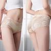 Ladies Mid-rise Plus Size Lace Panties Back Cutout Without Marks Belly Briefs