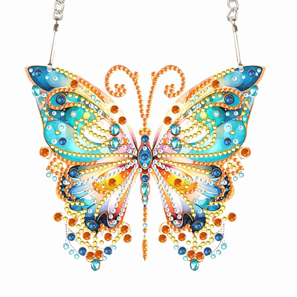 Acrylic Diamond Art Hanging Pendant Dragonfly Single-Sided Diamond Painting Hanging Pendant 5D DIY Diamond Painting Dots Pendant