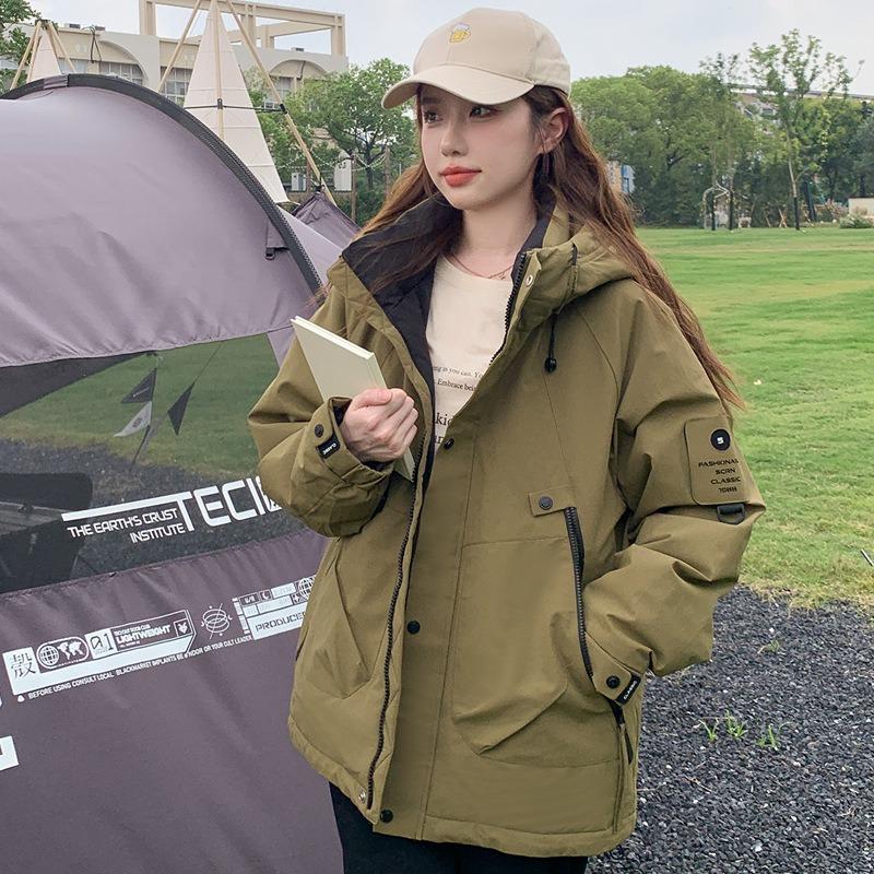 Пуховая одежда с хлопковой подкладкой женские зимние куртки утолщенные парные рабочие куртки с хлопковой подкладкой короткая куртка для улицы куртка с хлопковой подкладкой