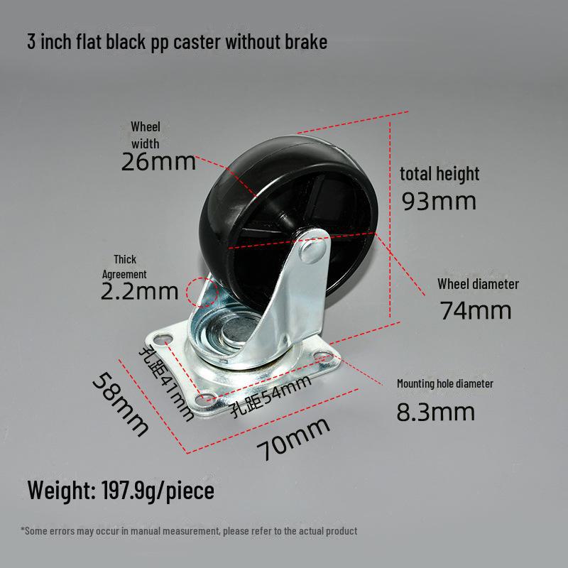 1,5-дюймовое полипропиленовое резьбовое мебельное колесо для журнального столика, дивана или шкафа