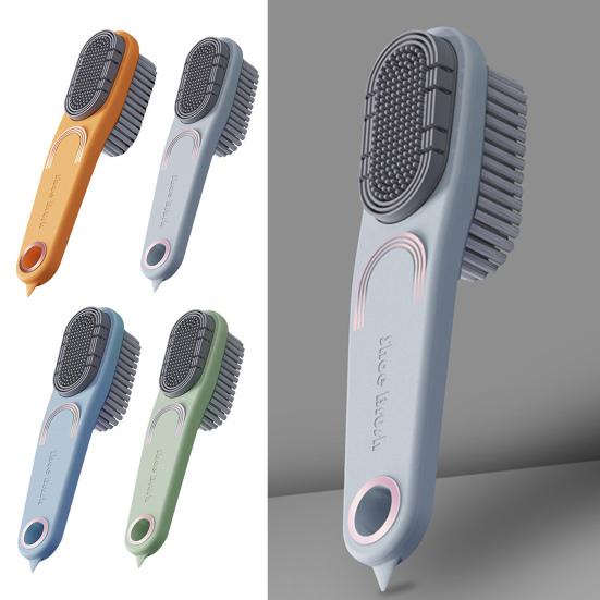 Shoe Cleaning Brush Ergonomic Design Long Handle Double-sided Design Waterproof Rubber Shoe Care Snow Boot Cleaner