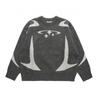 Womens Vintage Knit Sweater Loose Fit Round Neck Long Sleeve Commute Style Geometric Outerwear