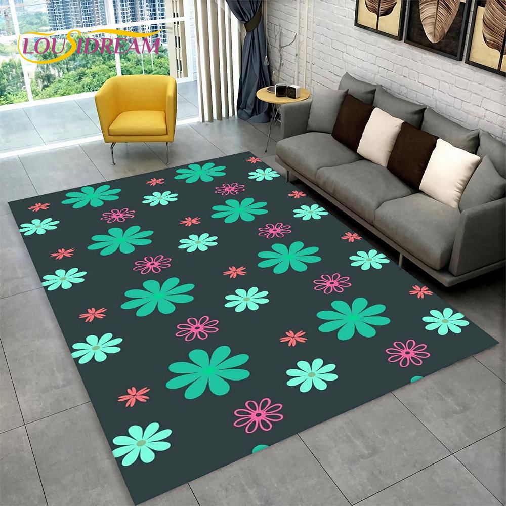 3D Nordic Luxury Flower Floral Area Rug Large, ковер для дома, гостиной, спальни, дивана, коврика для двери, декора, детские нескользящие коврики