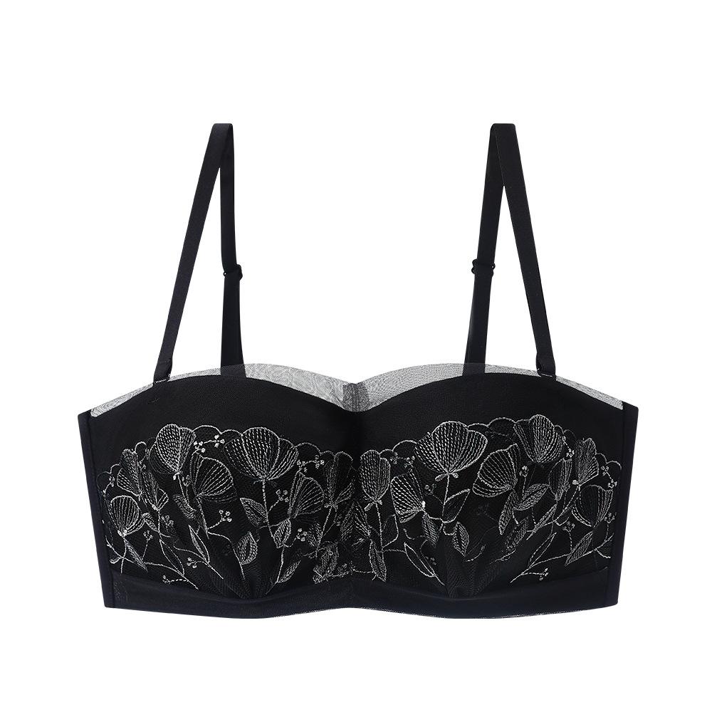 Французское нижнее белье, сетчатый бюстгальтер со съемными бретелями и вышивкой из сладкого кружева