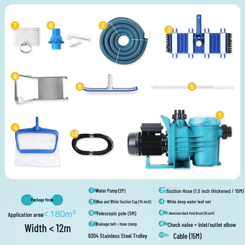 Jun Dingying 2HP Self-Priming Double Layer Pool Vacuum Cleaner