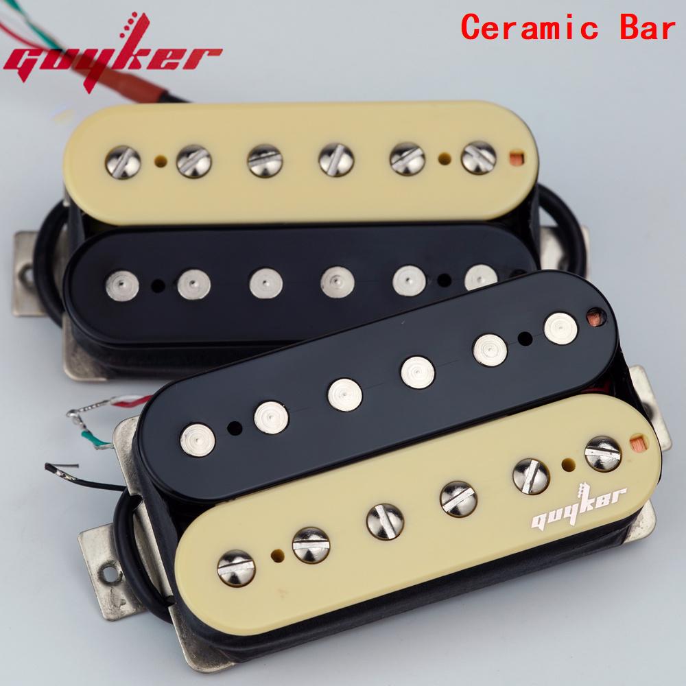 Guyker Электрогитарные звукосниматели Humbucker Двойная катушка Бриджевый звукосниматель для гитары Комплект звукоснимателей для грифа - Черный