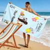 Name Custom Pingu Penguin Print Beach Towel, Large Soft Quick Dry Towel for Beach Camping Swimming