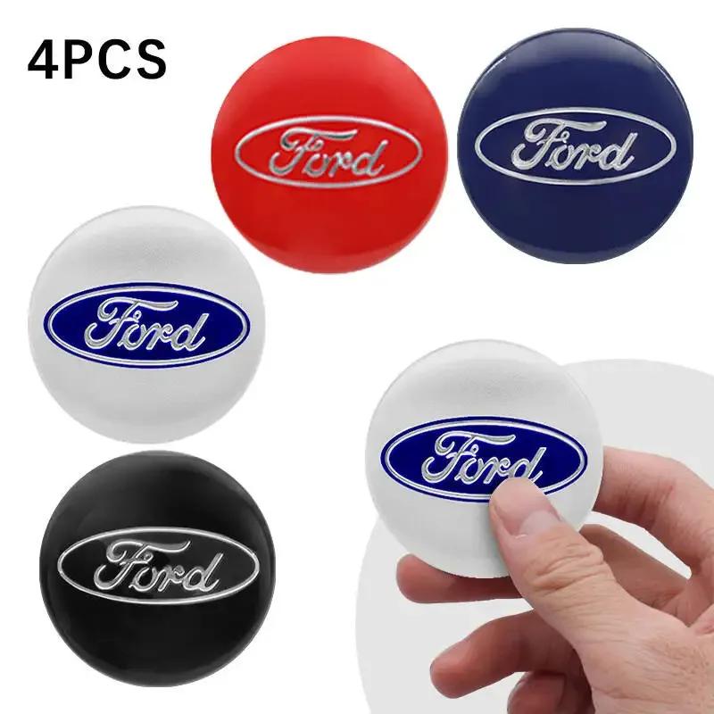4Pcs 56mm 60mm 65mm Car Wheel Center Hub Caps Badge Sticker Decals For Ford Fiesta Mondeo F15 Fusion Edge mk2 Focus Auto Accessories