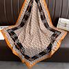 New Fashion Versatile Letter E Silk Scarf 91cm Twill Scarf Premium Printed Large Square Scarf Sunscreen Shawl Headscarf