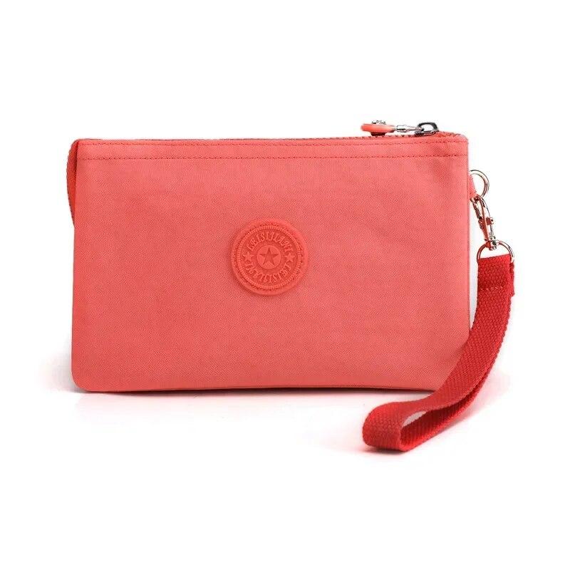 Повседневные нейлоновые холщовые сумки-органайзеры для монет и денег для женщин, многослойный кошелек, портативный телефон, туалетные принадлежности, сумка для хранения ключей, сумка на запястье