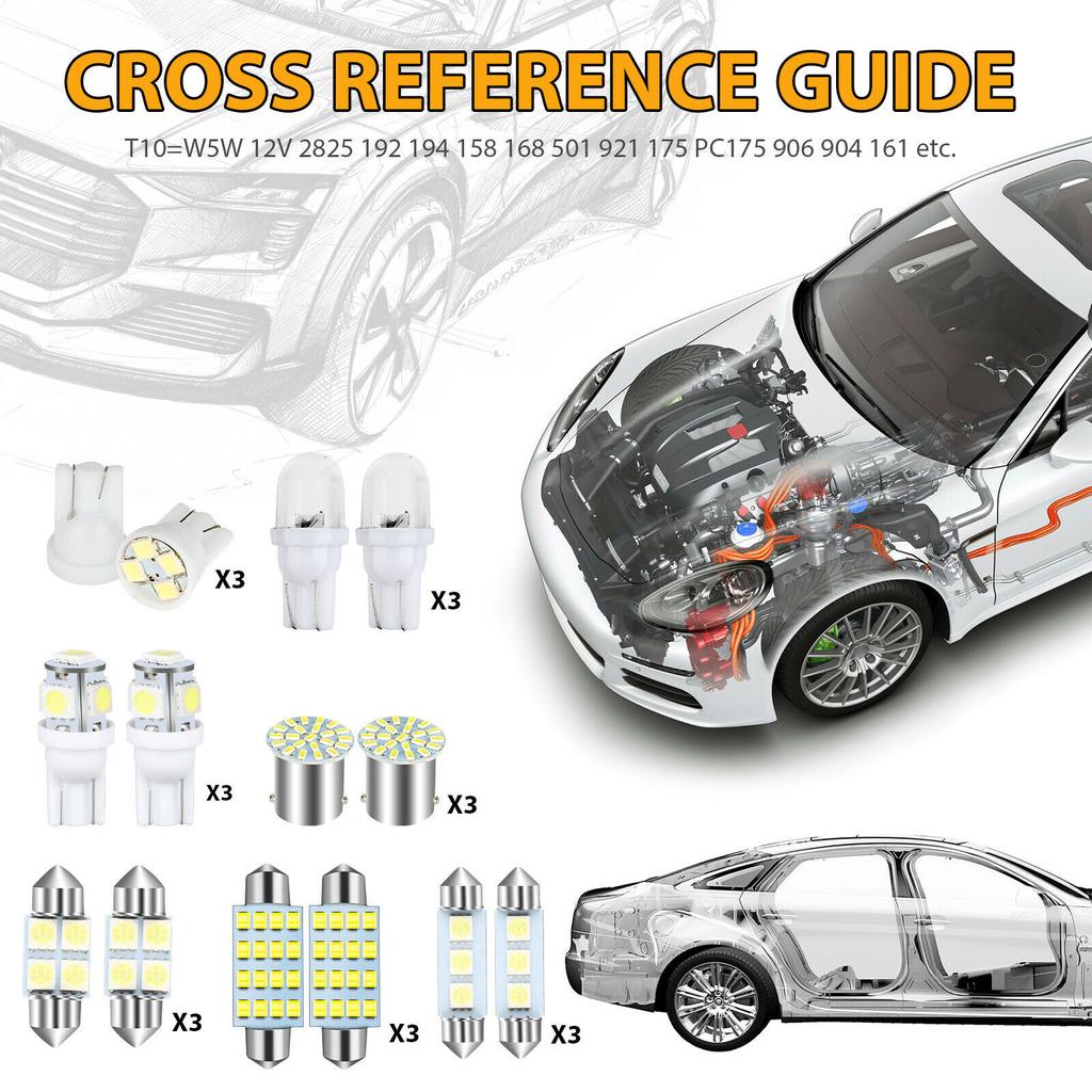 Car Led Bulb Led Combination Set for Car Interior/Indoor Map Dome/ Trunk / License Lights