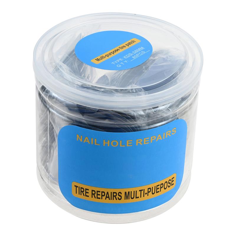 80Pcs 58mm Round Car Tire Tube Repair Patch Kits Cold Patch Tubeless Patches Natural Rubber Tire Tyre Puncture Fast Repair Patch