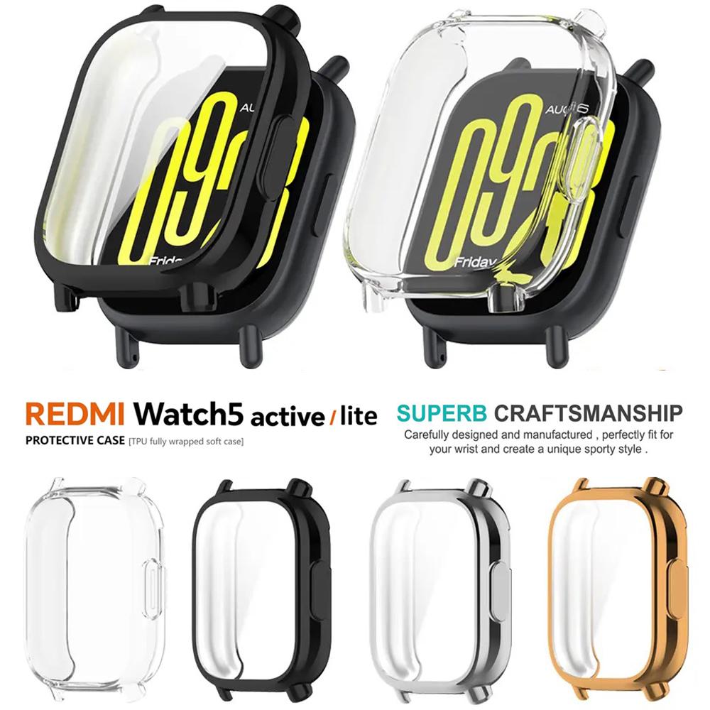Мягкий ТПУ Защитный Чехол для Экрана для Xiaomi Redmi Watch 5 Active Закаленное Стекло Чехлы для Часов для Redmi Watch 5 Lite Защита