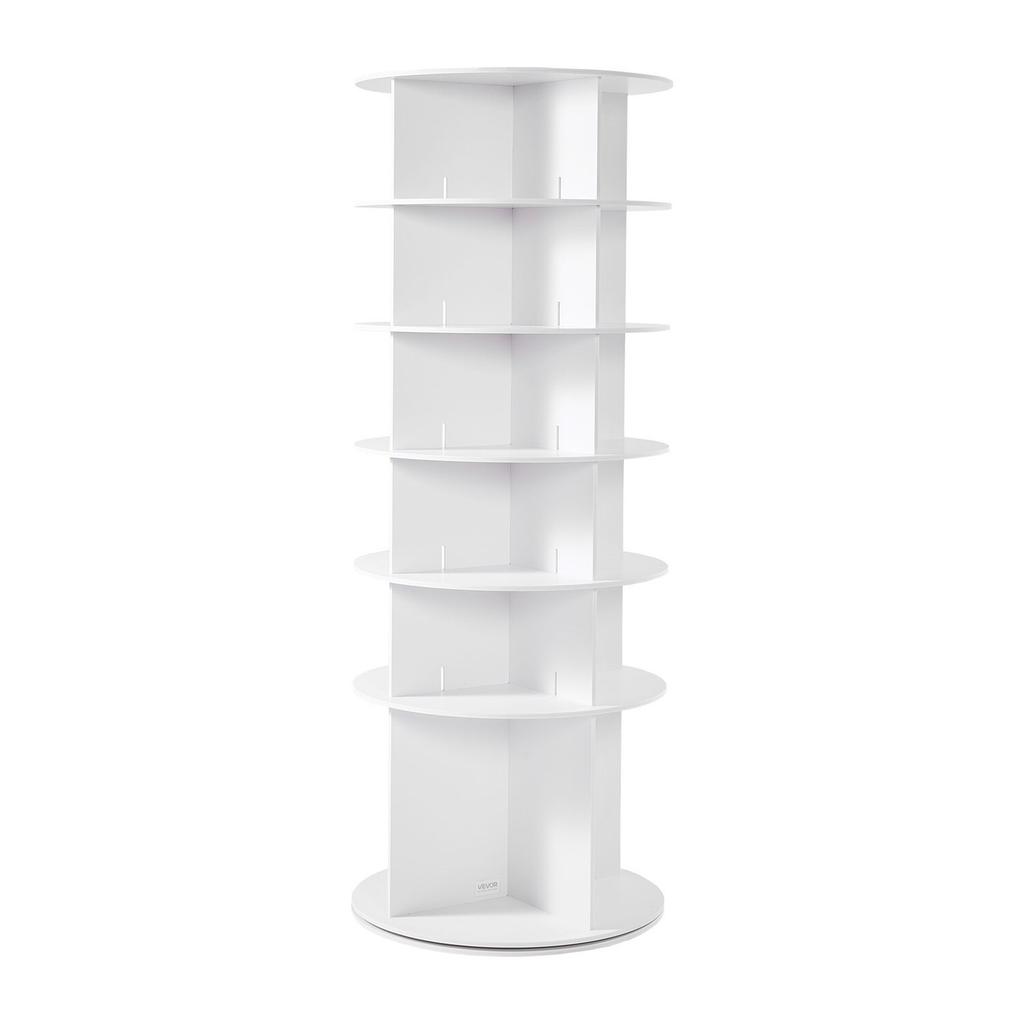 6 Tiers Rotating Shoe Rack Tower, 360° Spinning Shoe Rack, Revolving Storage Round Carousel Display, Freestanding Lazy Susan Organizer Display for